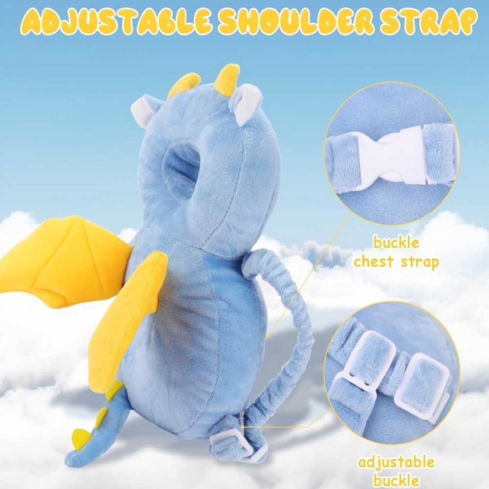 Baby Head Protection Dragon Plush Backpack